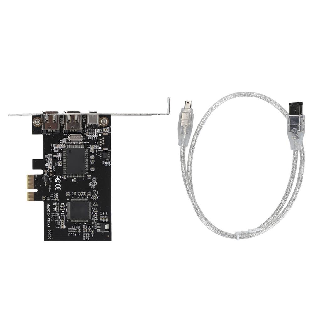 PCIE 1X To 3 Port 1394A Firewire Riser Card Dual Chip Design Support 1440x1080 800Mbps Expansion