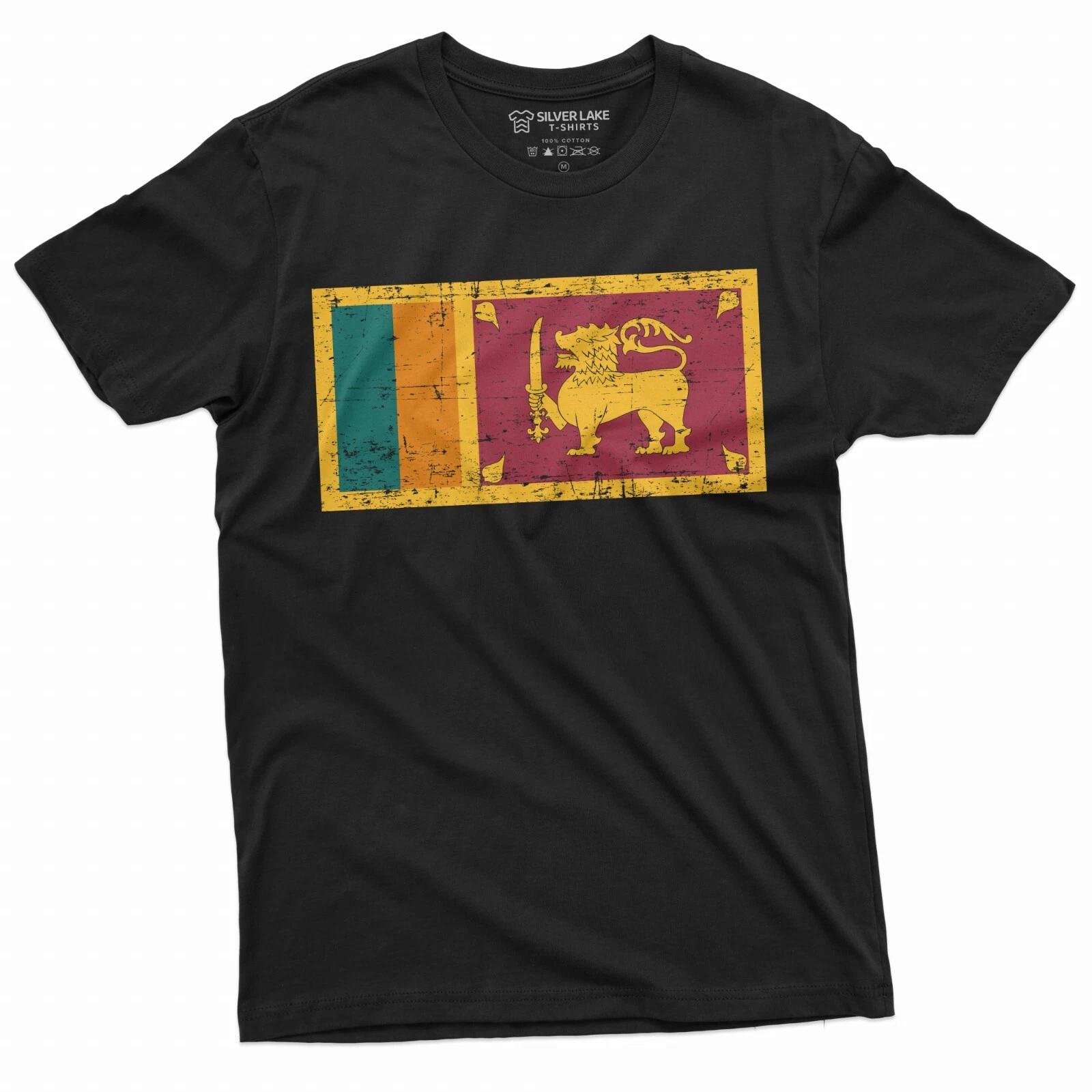 Sri Lanka Flag T-shirt Sri Lanka Coat of Arms nationality Patriotic Unisex Shirt XS