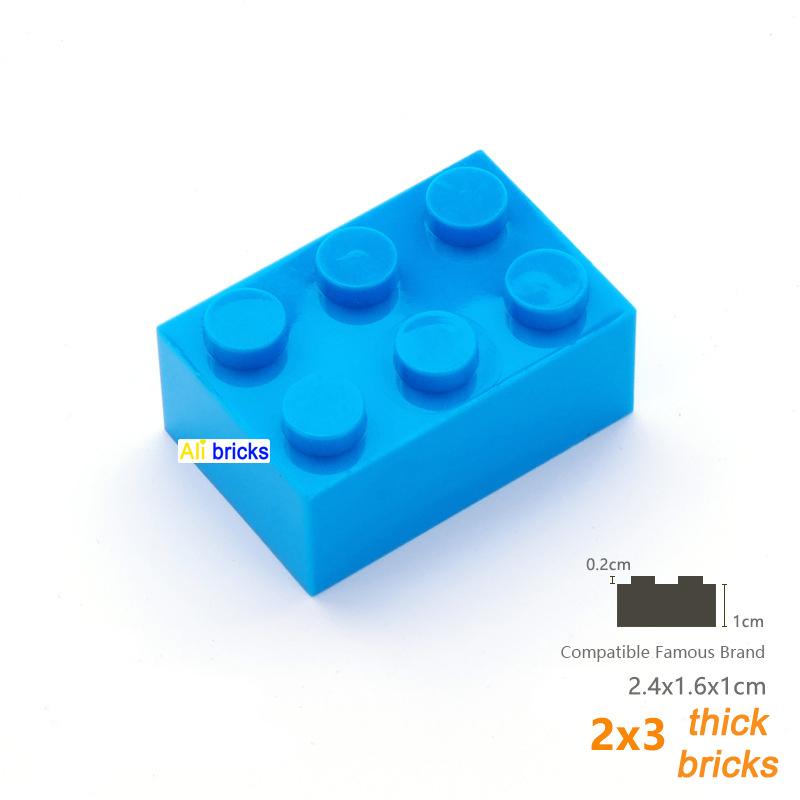 60pcs Thick 2x3 DIY Building Blocks Figures Bricks Dots Educational Creative Size Compatible With 3002 Plastic Toys for Children