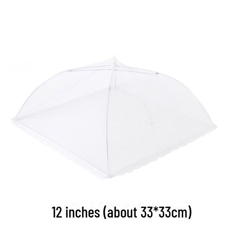 White Foldable Mesh Food Cover - Mosquito-Resistant Transparent Picnic Table and Vegetable Protector.