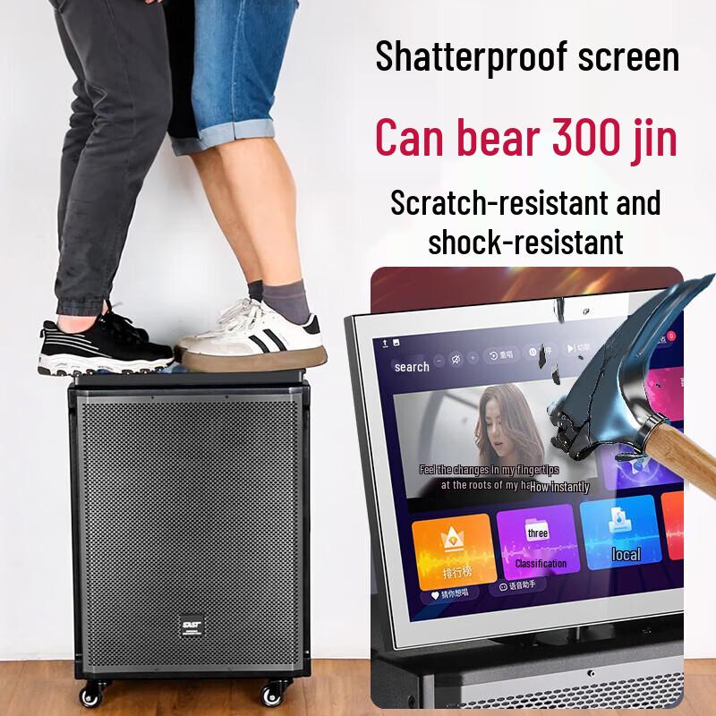 SAST Portable KTV Karaoke Speaker with 23-inch Screen CN Plug (adapter Included)
