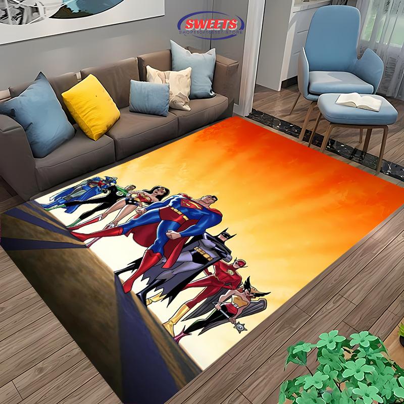 Justice League Carpet New Release! Anti-slip Sound Insulation, Rug for Living Room Bedroom Bedside and Office Areas, Durable Mat