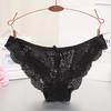 Ladies' Sexy Seamless Briefs Hollow Lace Low Waist Triangle Panties Ruffled Edges Bow Underwear