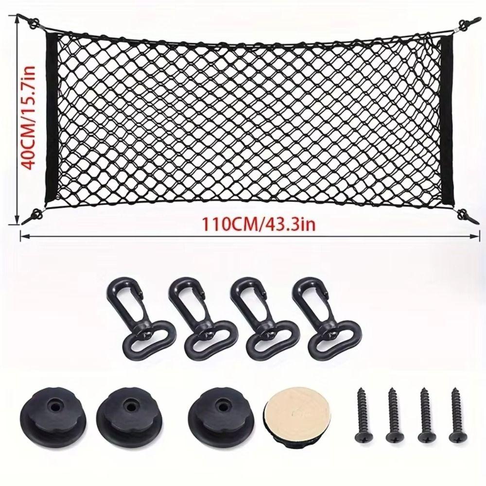 Double Layer Cargo Net Adjustable Car Mesh Storage Bag Luggage Mesh Net  Back Rear Seat