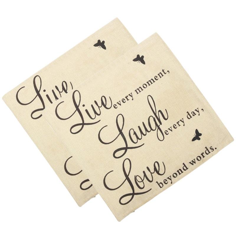 Nieuwe Live Laugh Love Quotes Kussenhoes Woondecoratie Katoenen Linnen Kussensloop
