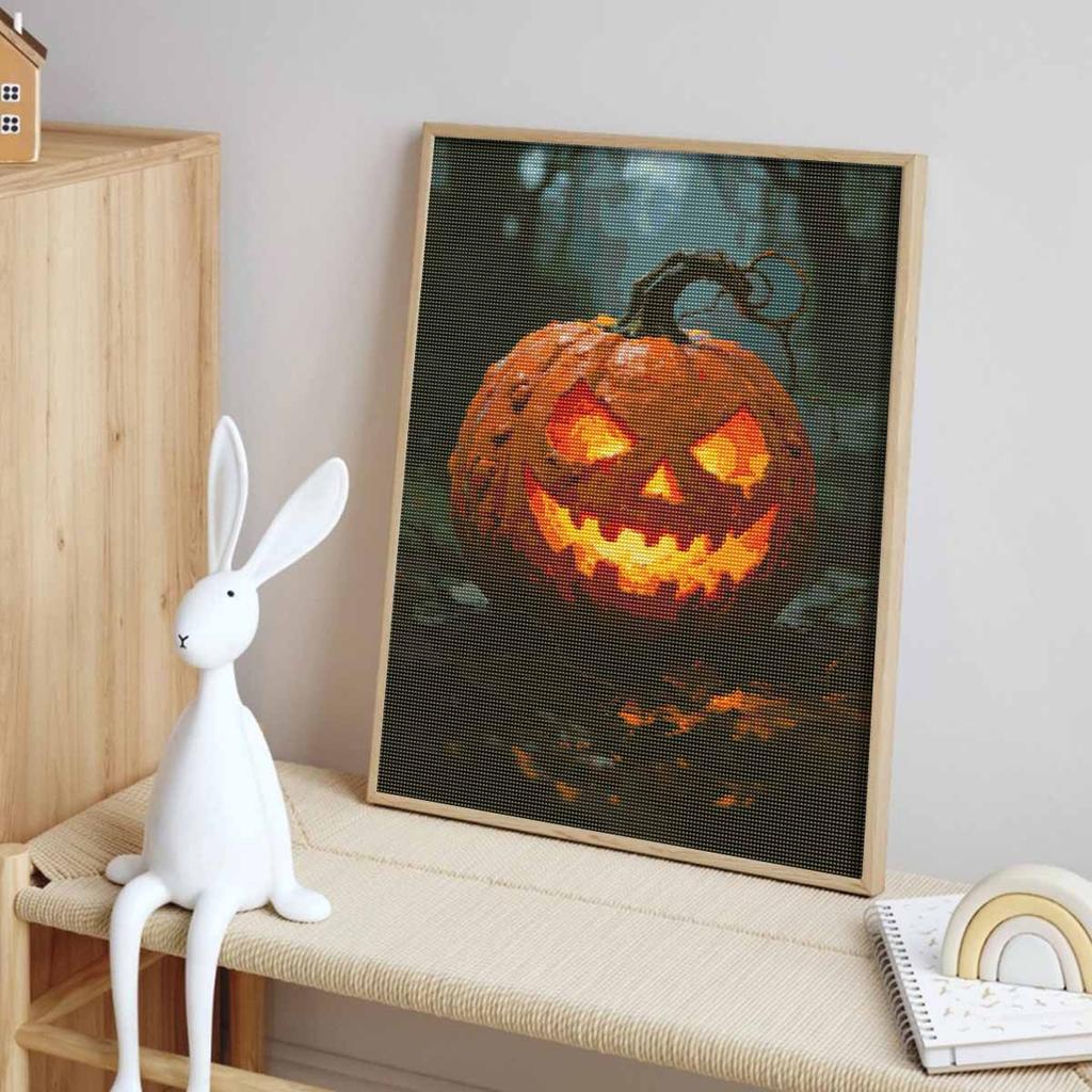 Halloween pumpkin glow diamond painting kit handmade diy painting home decoration painting