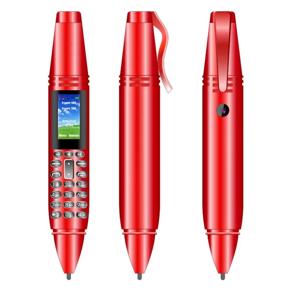 AK007 Mini Kapesní Telefon ve Tvaru Pera GSM 2G Telefon 0,96palcový Displej Dual SIM Tyčový Mobilní Telefon Podpora Bluetooth Hlasový Záznamník MP3 FM