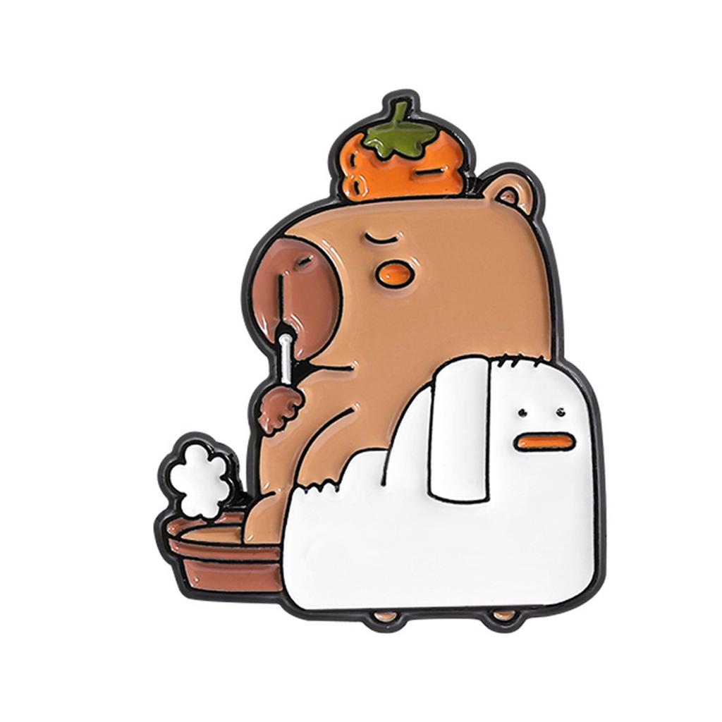 Lindos Pines Broches de Carpincho para Mochilas Ropa Accesorios DIY Regalos Kawaii Pines de Solapa Unisex con Temática Animal