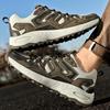 Breathable Mesh Hiking Sneakers Men's Thick-soled Outdoor Trekking Camping Shoes Male Elastic Climbing Shoes Wear-resistant