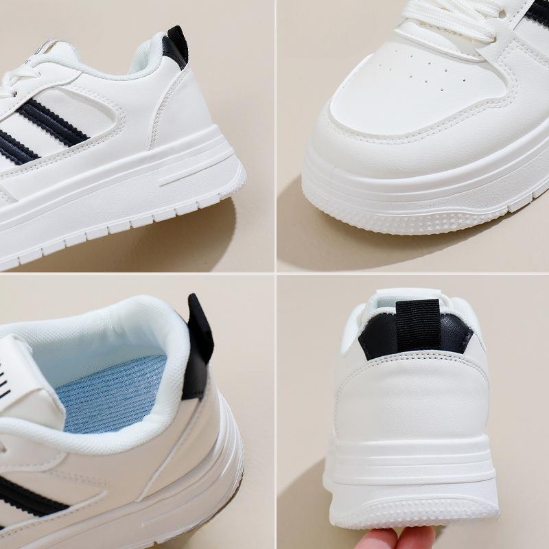 Bílé boty pro ženy Nové podzimní Studentky All-Match Ležérní Ins Módní boty Tenisky s tlustým dnem