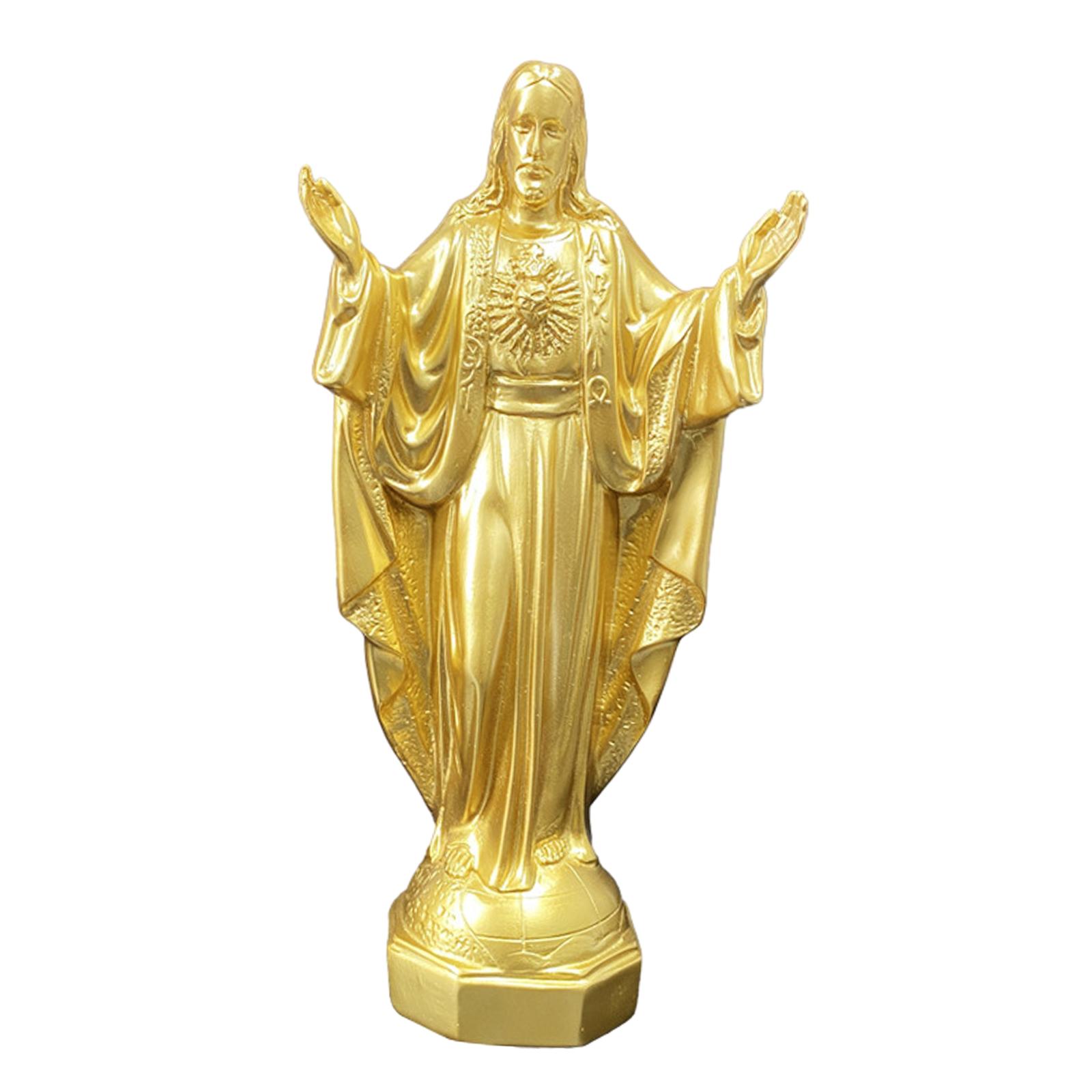 

Jesus Statue Jesus Figurine Artwork Collection Miniature Religious Figure Sculpture for Shelf Living Room Bedroom Decor