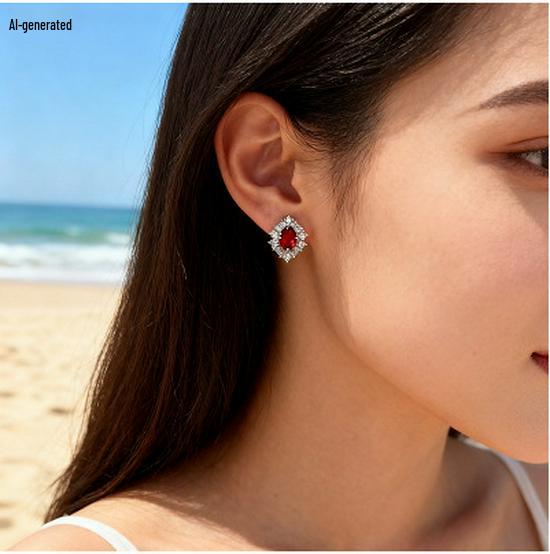 S925 Silver Inlaid Gem Earrings - Stylish, Natural, Versatile