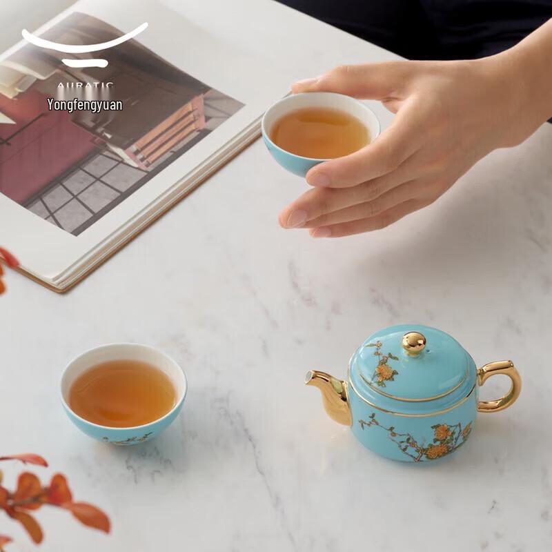 Yongfengyuan Blooming Travel Ceramic Tea Set