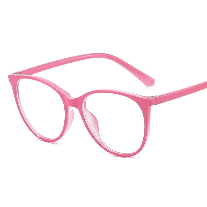 Round frame gradual change color glasses women's European and American anti-blue light can be matched with myopia cat eye flat mirror retro plain