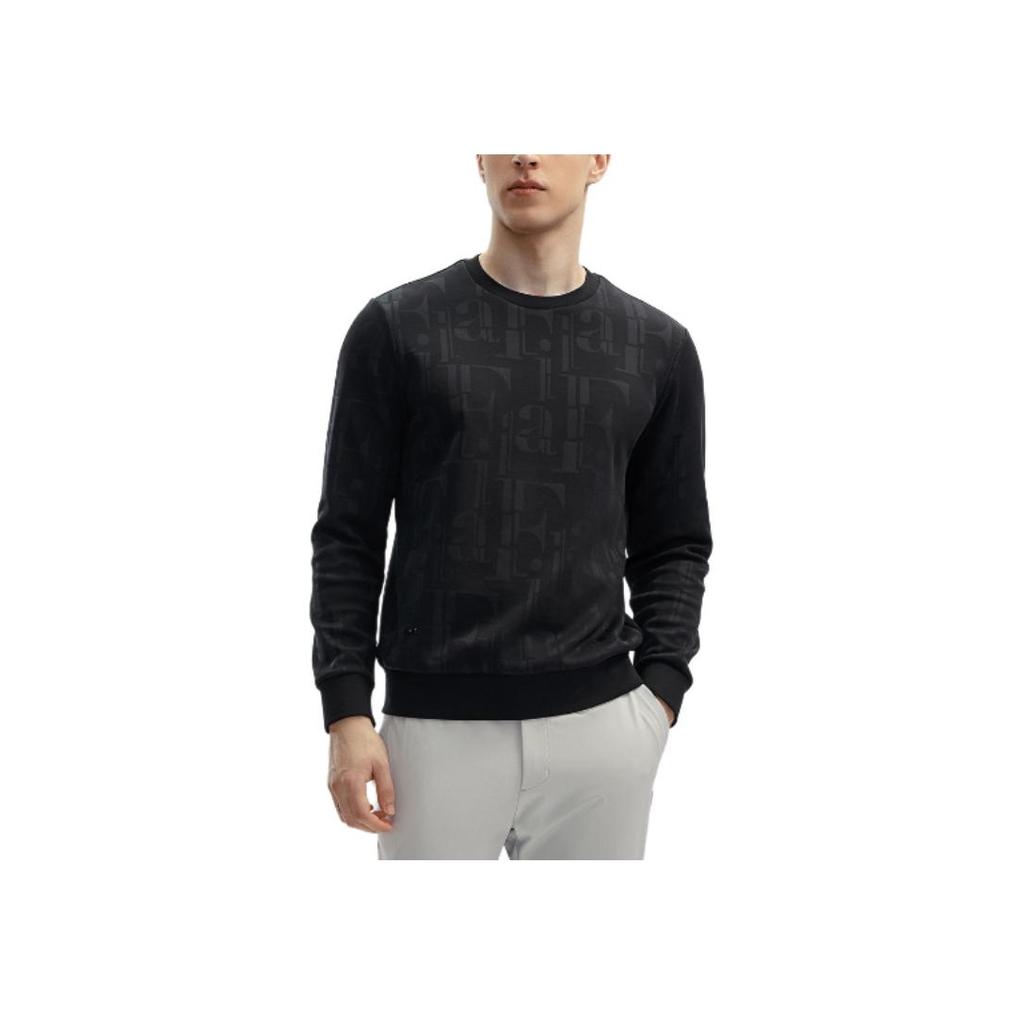 Fila All Over Print Casual Pullover Sweatshirt Men Sweatshirt Black F11M412203F-BK