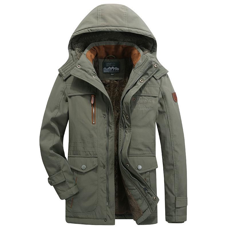 

Men s New Autumn/Winter Thick Warm Cotton Outdoor Jacket L армія зелений колір