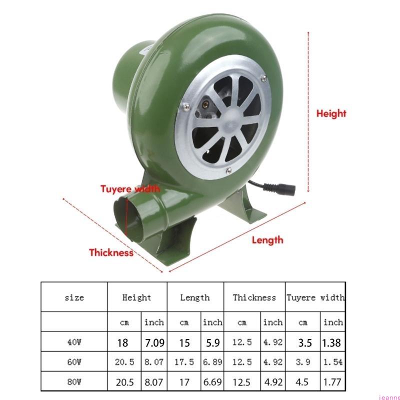 Multi Purpose 100v 220v Blower 40/60/80W DC3-12v Small Fan Gasifier Fan Speed Regulation Durable Iron Old-Fashioned