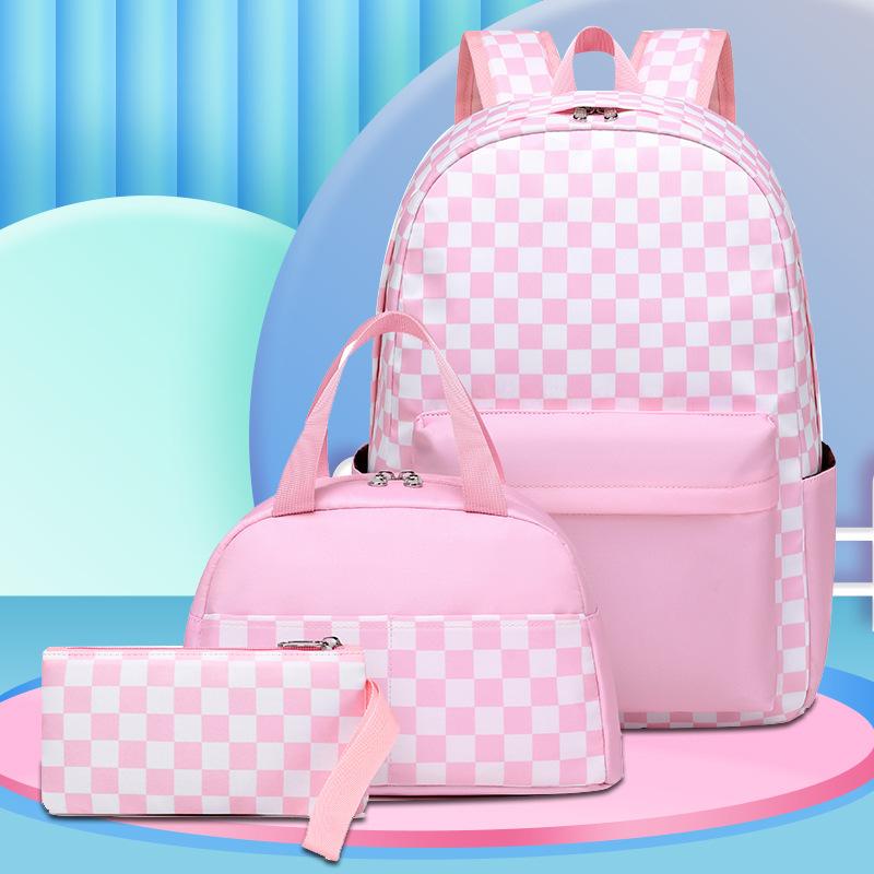 Geometric Flower Print School Bags for Teenagers Girls Schoolbag Large Capacity School Backpack 3pcs/set Rucksack Kids Cute Book