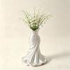 Ornaments with Formal Dress Shape Vase 3D One-Piece Molding Pearlescent Texture Flower Arrangement Ornament for Home Decor