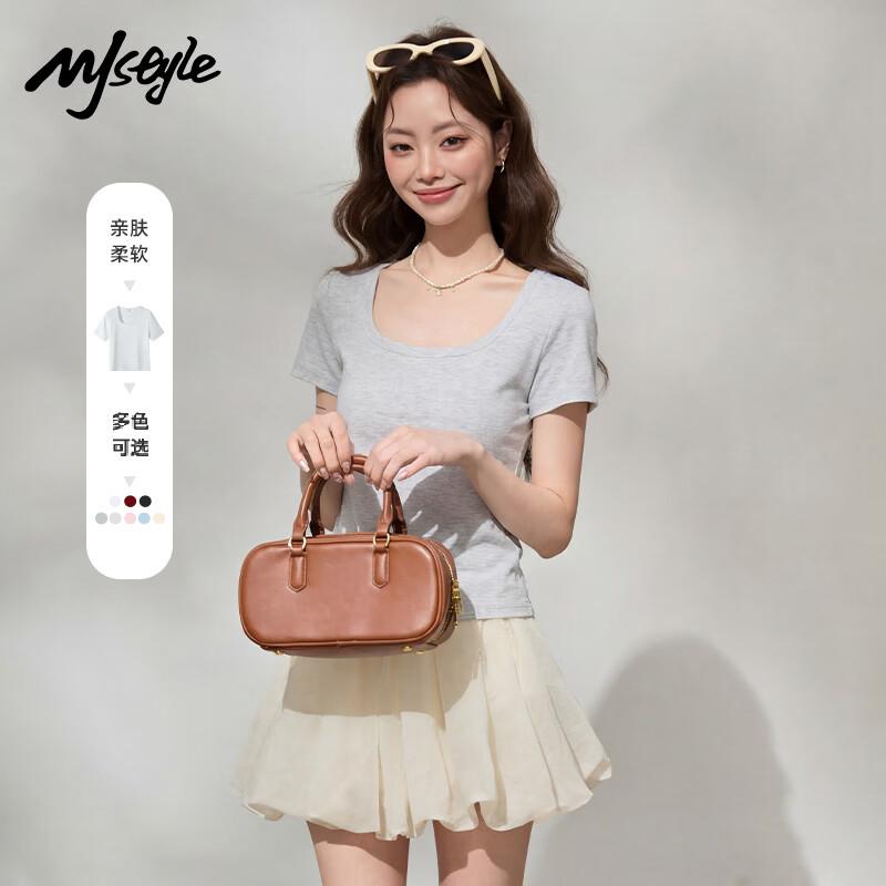 

MJ STYLE Square Neck Slim Fit T-shirt L