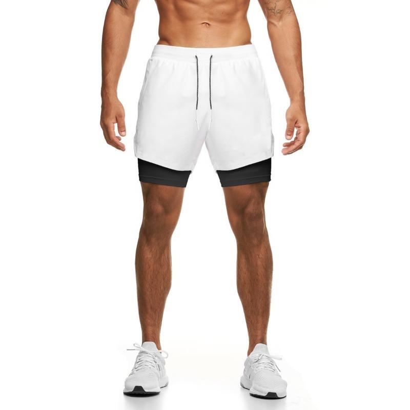 Running Sports Anti Awkward Shorts Summer Sports Fitness Double-layer Quick Drying Pants Men's Five Quarter Pants Shorts Men’s