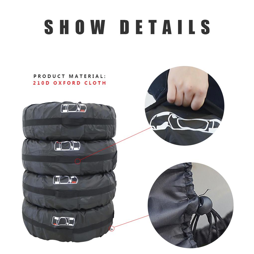 4pcs Car Spare Tire Cover Case Polyester Auto Wheel Tires Storage Bags Vehicle Accessories Dust\-proof Styling