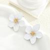 Elegant Baroque Imitation Pearl White Flower Drop Earrings For Women Dainty Dangle Earrings Banquet Party Jewelry Gift