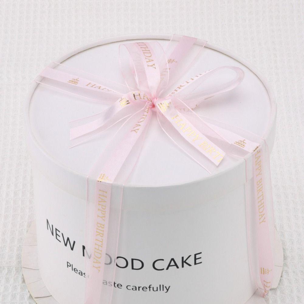 Happy birthday Organza Ribbon 2.5cm Width Lurex Ribbon Bow Making Satin Ribbon  Gift Packing