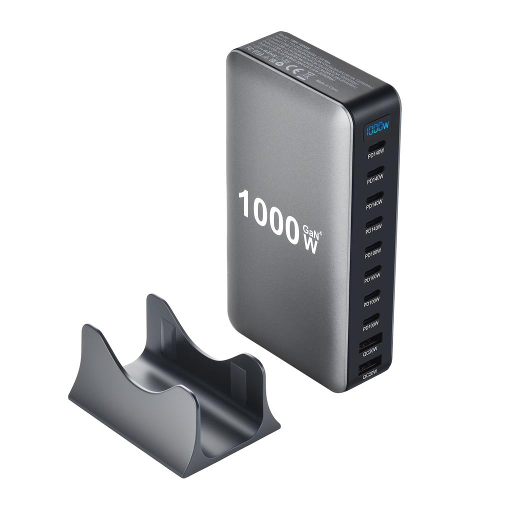 1000W Multi-Port Desktop-Ladegerät mit 8C2A Schnellladung, 200W Gesamtleistung für Laptops, Tablets und mehr - Neues Modell