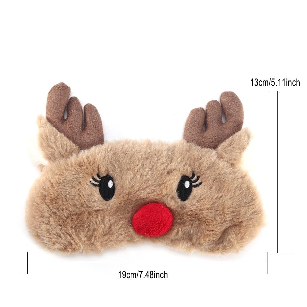 5 Colors Cute Animal Eye Cover Sleeping Mask Christmas Deer Winter Carton Nap Eye Shade Mask