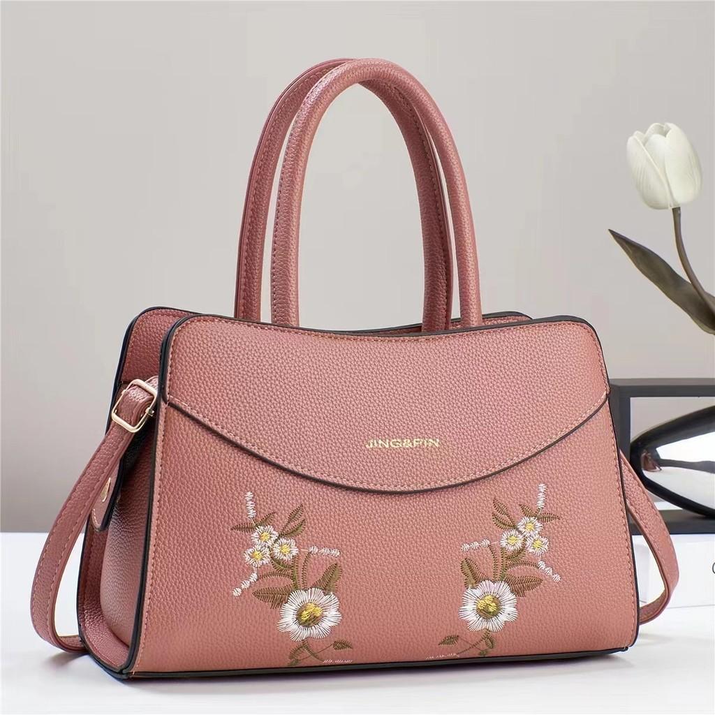Fashionable Black Crossbody Bag For Women Stylish Casual Floral Design Handbag