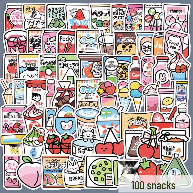 

Korean Cute Removable Stickers for Snacks, Planner, Water Bottle, Notebook, Phone, iPad, and Storage Box Decoration