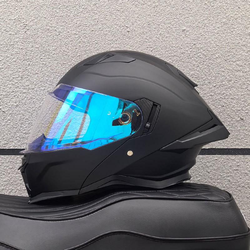 DOT ECE Certified Full Face Motorcycle Helmet Men Women ABS Shell Flip-Up Visor All-Season Use