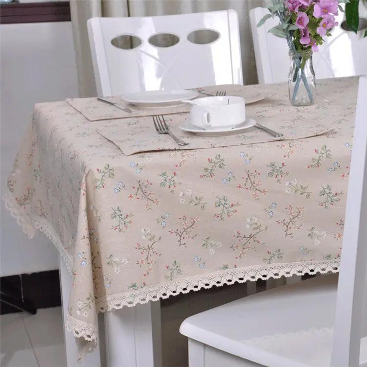Tablecloth Plaid Lace Pastoral Student Writing Desk Cloth Nordic Simple Rectangle Banquet Party Decorative Table  Dustproof