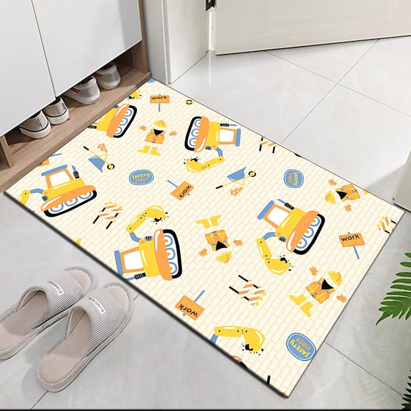 excavator Printed Carpet, for Office Chair Living Room Bedroom Kitchen Room Decor Gifts.