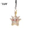 Cute Cartoon Auto Accessories Bling Car Accessories, Rhinestone Devil Rear View Mirror Three Dimensional Ornament Charm, Halloween Interior