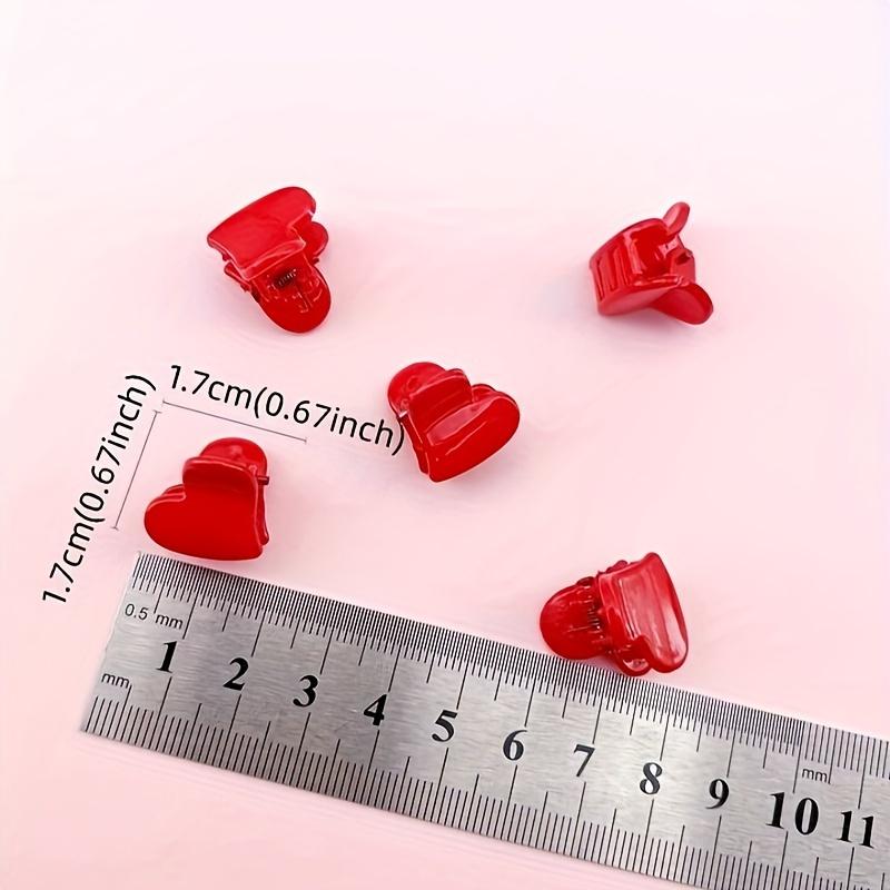 Solid Color Heart Shaped Hair Clips Mini Hair Clips Elegant Hair Barrettes For Valentine's Day