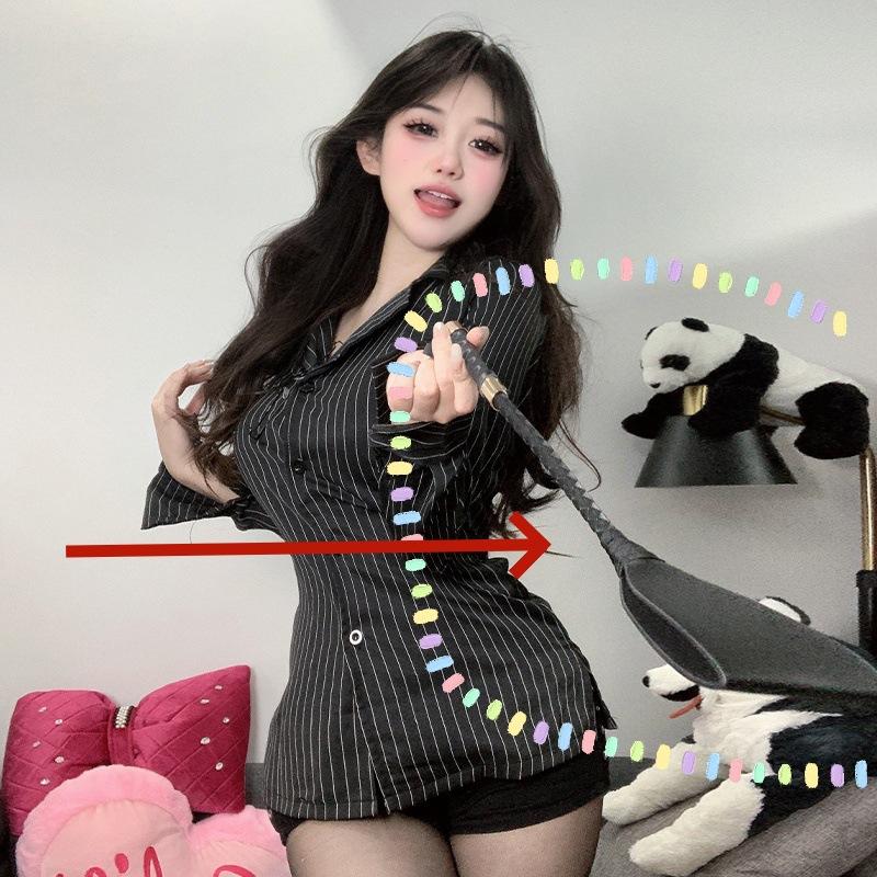 Domila Lenjerie Sexy Sexy Pure Desire Uniforma Secretara Seducție Pasiune Cămașă Costum în dungi Qqny