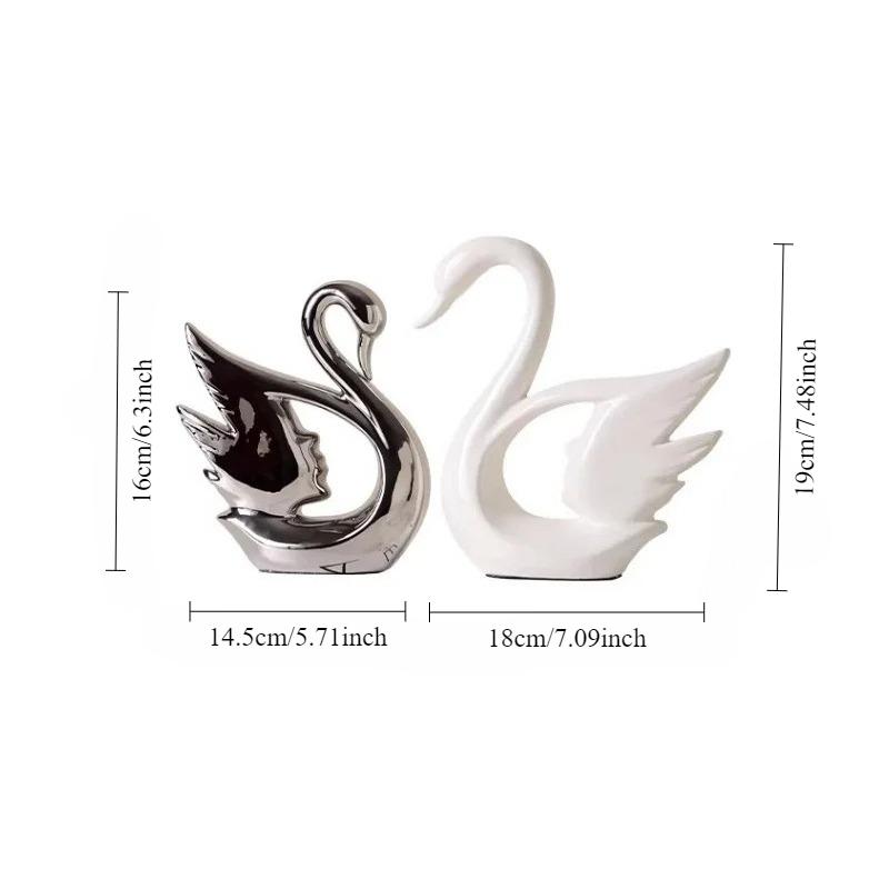 

Resin Swan sculptures figurines home decor ornaments Electroplating crafts living room decorations table decoration Wedding Gift