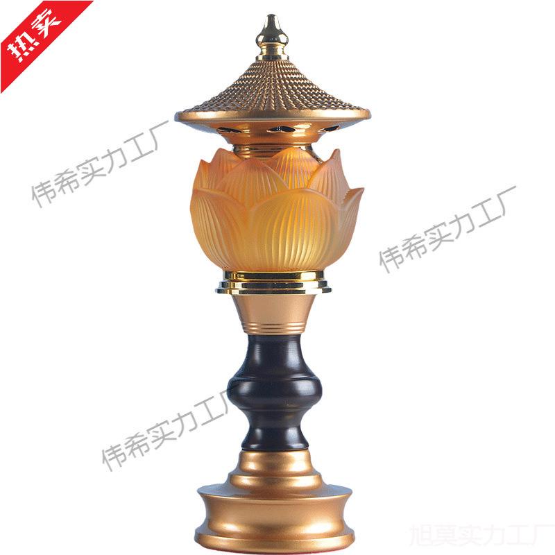 Lotus Buddha Lamp, Ever-burning Lamp, Seven-colored Offering Lamp, Glazed Lamp, Buddha Altar, Year of the Horse Buddha Lamp