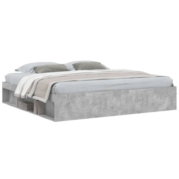 VidaXL Cadre de lit gris béton 200x200 cm 3203890