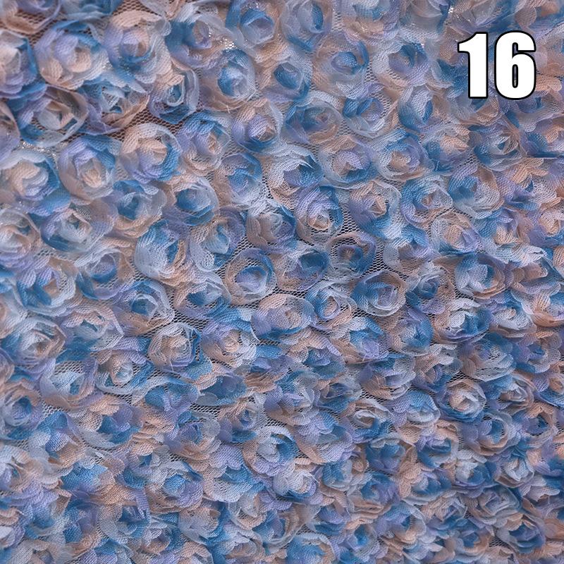 3D Rosen Blumen Tüll Mesh Stoff Exquisite Stretch Spitze Rosen Stickerei Stoff DIY Nähen Schleife Hochzeitsfeier Kleid Dekor Handwerk