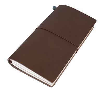 Collasaro Echtleder Notizbuch (Braun, Mittel, Normale Größe, 220 x 125 mm)