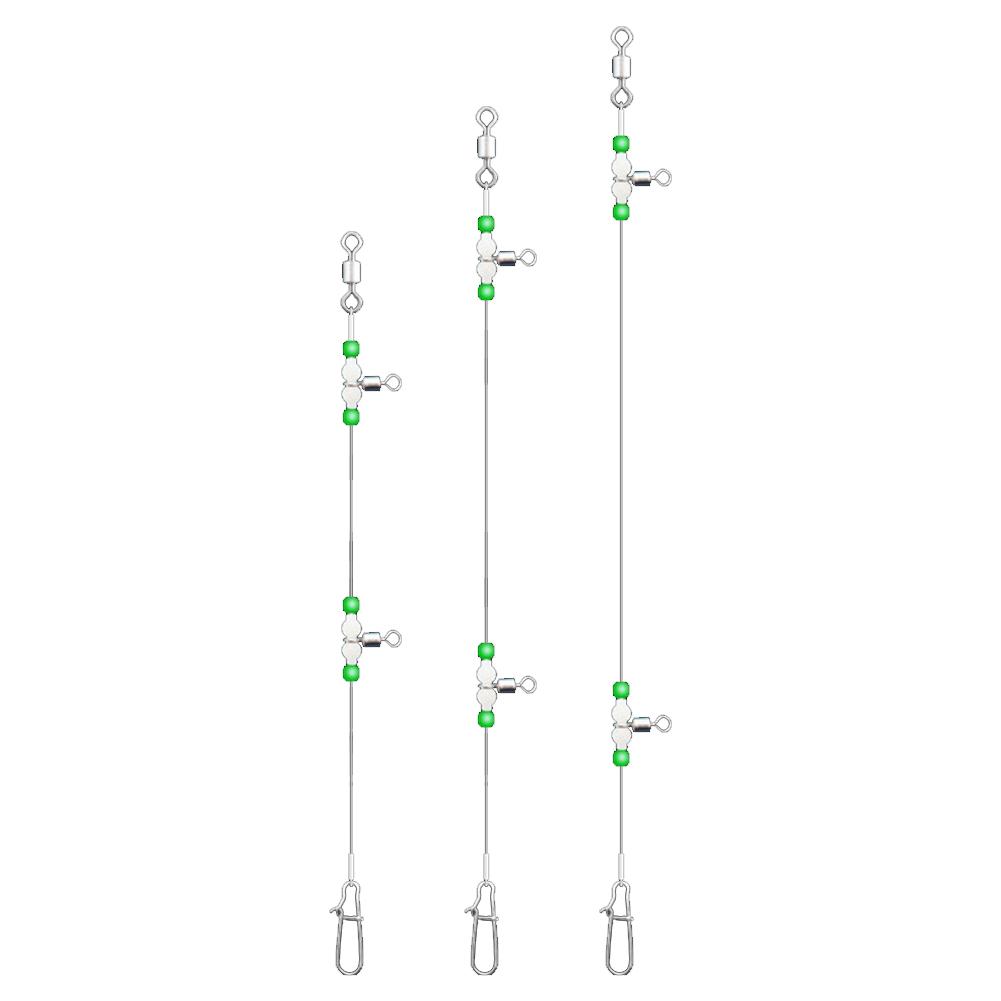 Night Glow Fishing Leaders Fishing Leader Line with Swivels and Snaps Luminous Fish Wire Leaders for Saltwater Freshwater