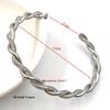 18K Gold Inlaid Stainless Steel Twisted C-Shape Bangle - Simple, Personalized Jewelry Accessory