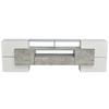 Modern TV Stand, Lacquered White and Grey, with LED Lighting, 6 Doors, 2 Drawers, Living Room Furniture, 200 X 35 X 60 Cm