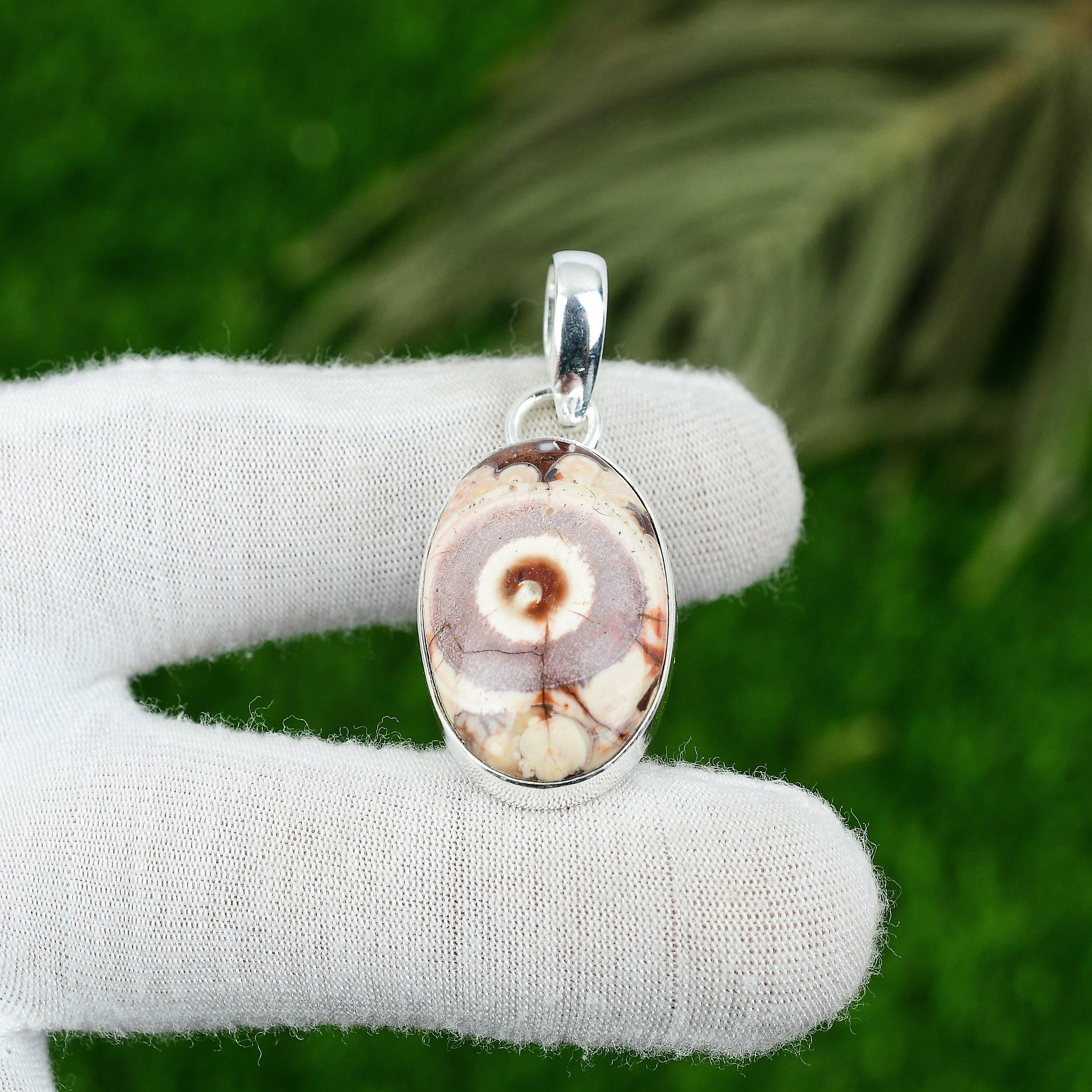 Oval Natural Bird Eye Jasper 925 Sterling Silver Bezel Artisan Pendant Jewelry