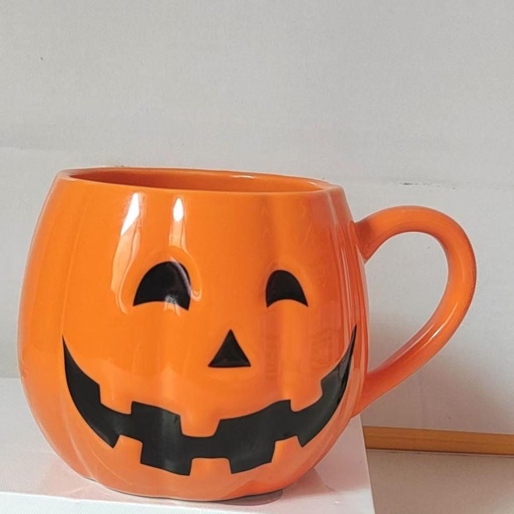 Halloween Mugs, Ceramic Cup, 3D Hand Painted Design, Large Capacity, Personality, Cartoon, Skull, Fashion Drinkware