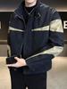 Men's Trendy Stand Collar Patchwork Jacket - 2025 Spring/Autumn Fashion, Loose, Versatile, Windproof.