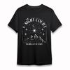 Women's Oversize T-Shirt Starry Night Mountain Design Tee Short Cotton Black